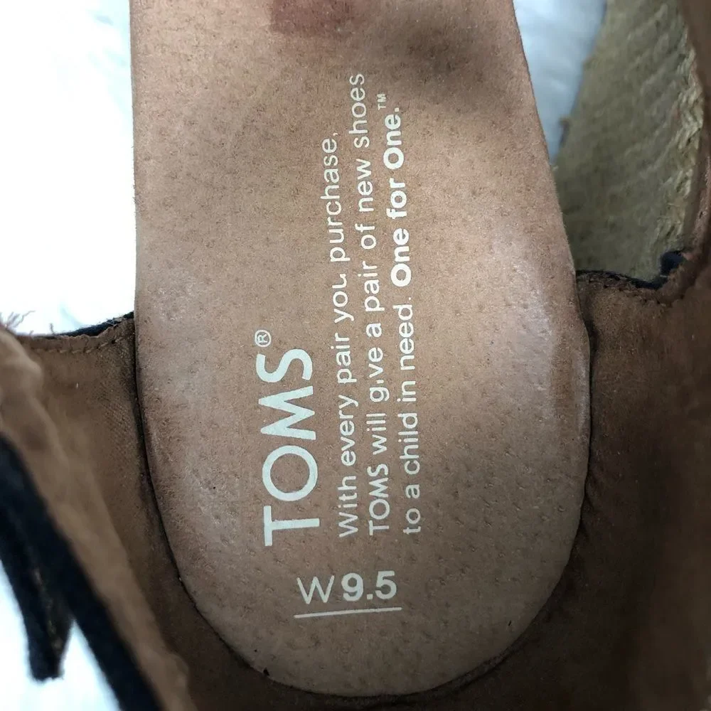 Toms Sienna espadrille wedge heel sandal sz9.5